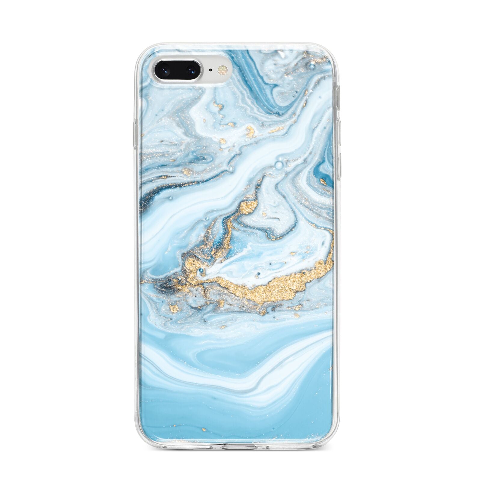 Marble iPhone 8 Plus Bumper Case on Silver iPhone