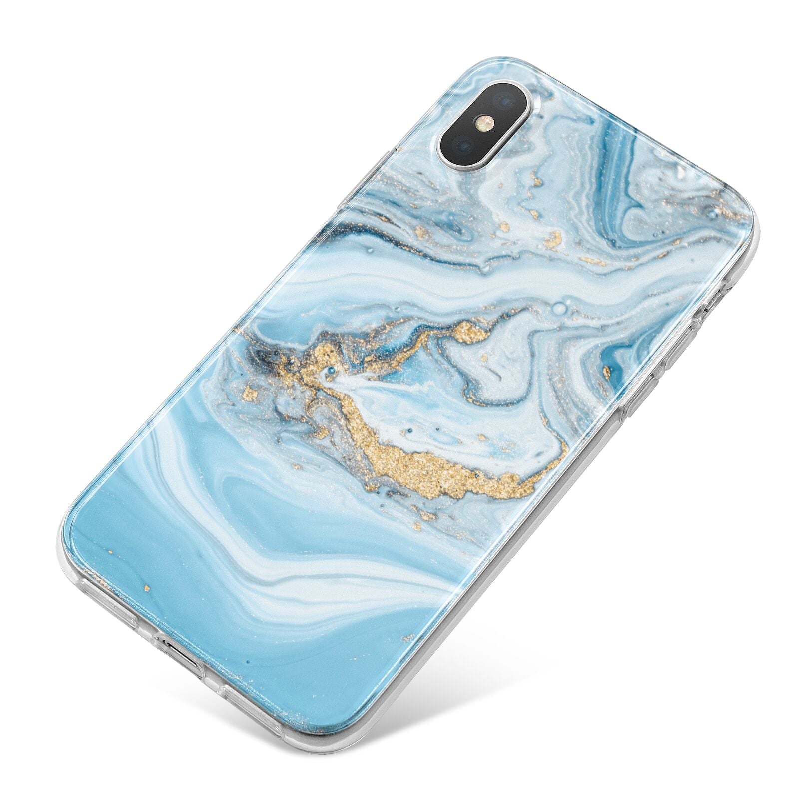 Marble iPhone X Bumper Case on Silver iPhone