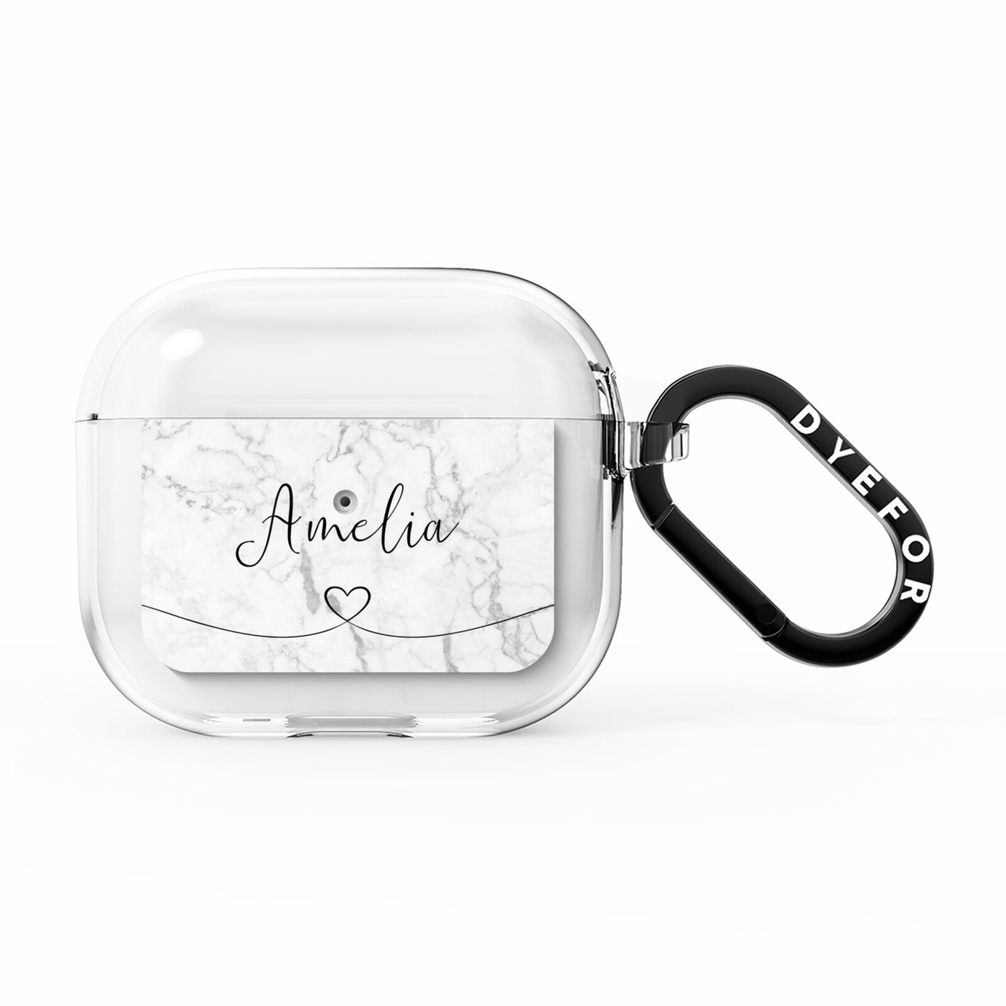 Marble with Custom Name AirPods Clear Case 3rd Gen