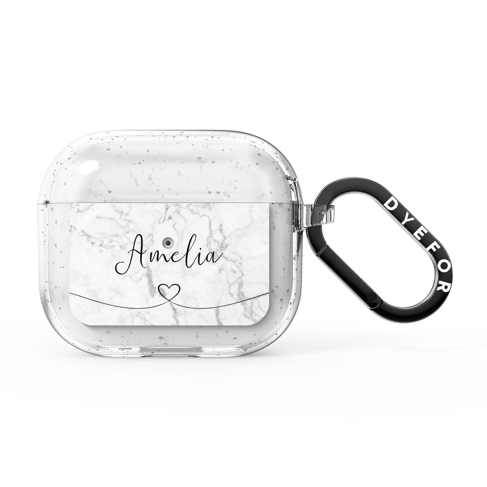 Marble with Custom Name AirPods Glitter Case 3rd Gen