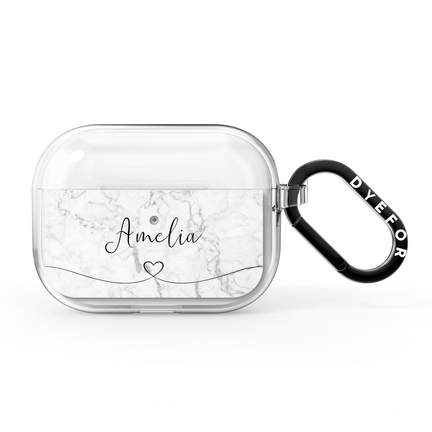 Marble with Custom Name AirPods Pro Clear Case
