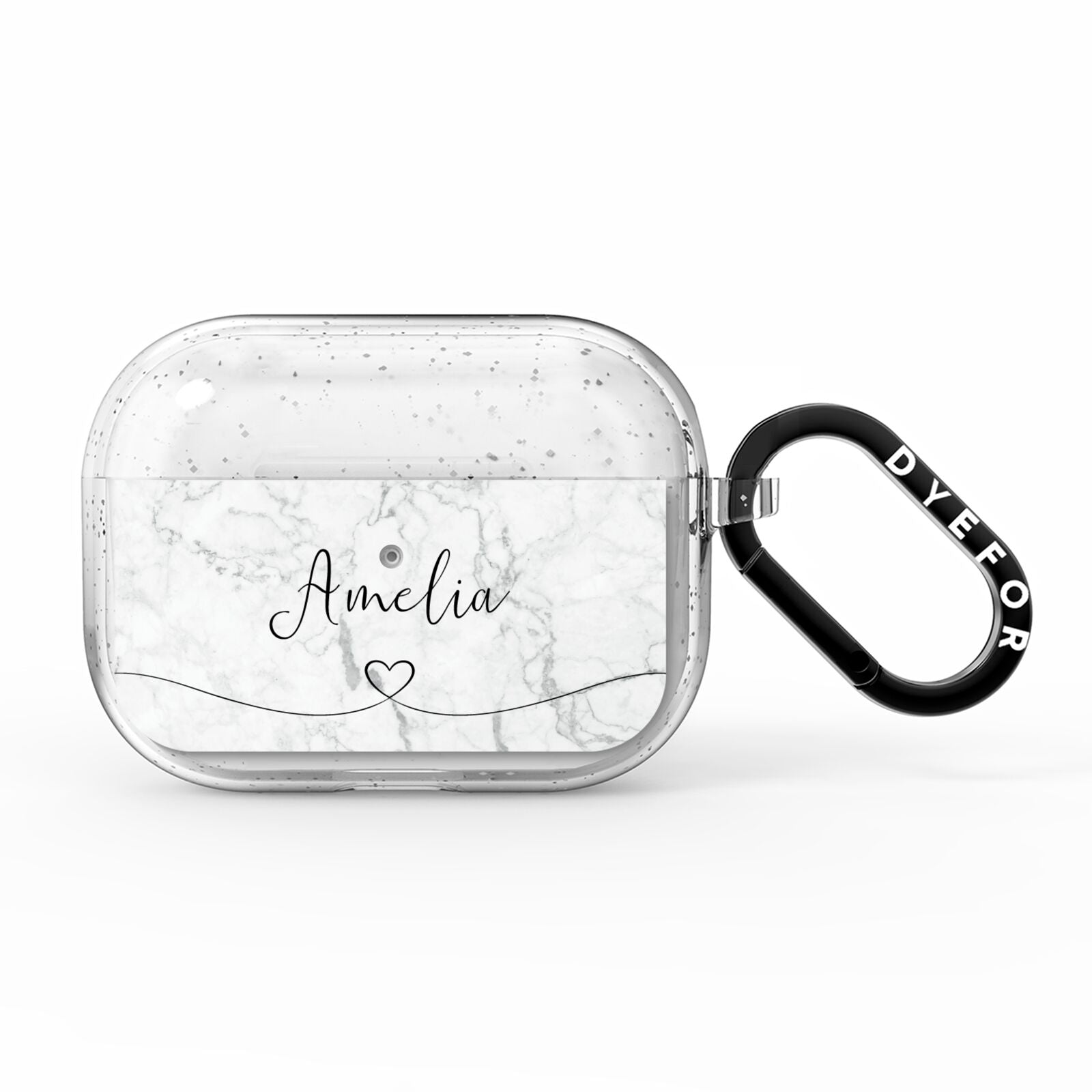 Marble with Custom Name AirPods Pro Glitter Case