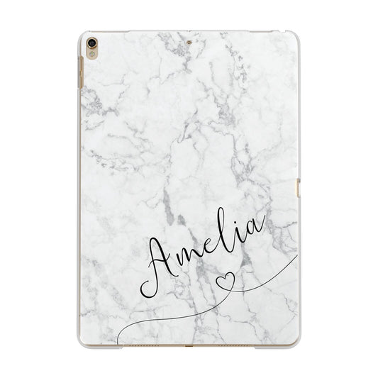 Marble with Custom Name Apple iPad Gold Case