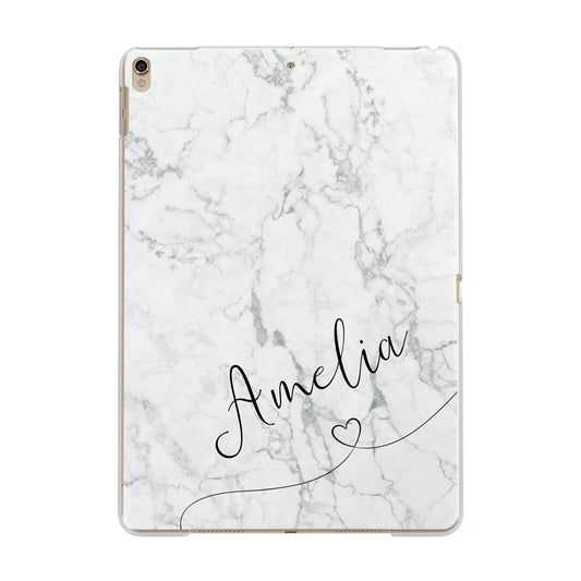 Marble with Custom Name Apple iPad Gold Case