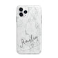 Marble with Custom Name Apple iPhone 11 Pro Max in Silver with Bumper Case