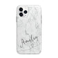 Marble with Custom Name Apple iPhone 11 Pro Max in Silver with Bumper Case