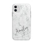 Marble with Custom Name Apple iPhone 11 in White with Bumper Case