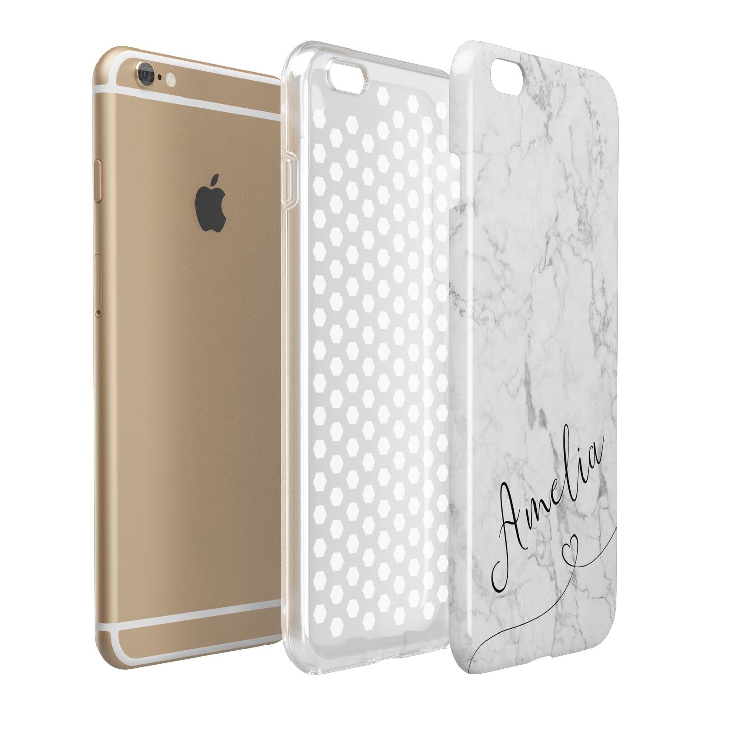 Marble with Custom Name Apple iPhone 6 Plus 3D Tough Case Expand Detail Image