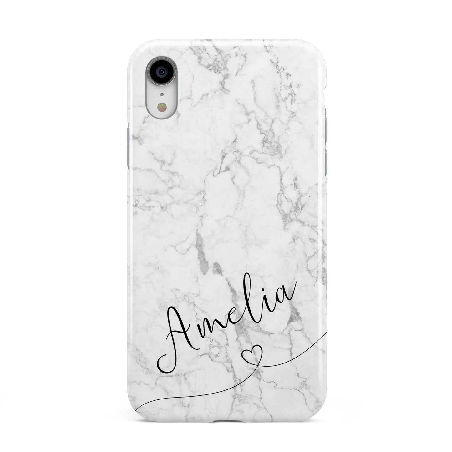 Marble with Custom Name Apple iPhone XR White 3D Tough Case