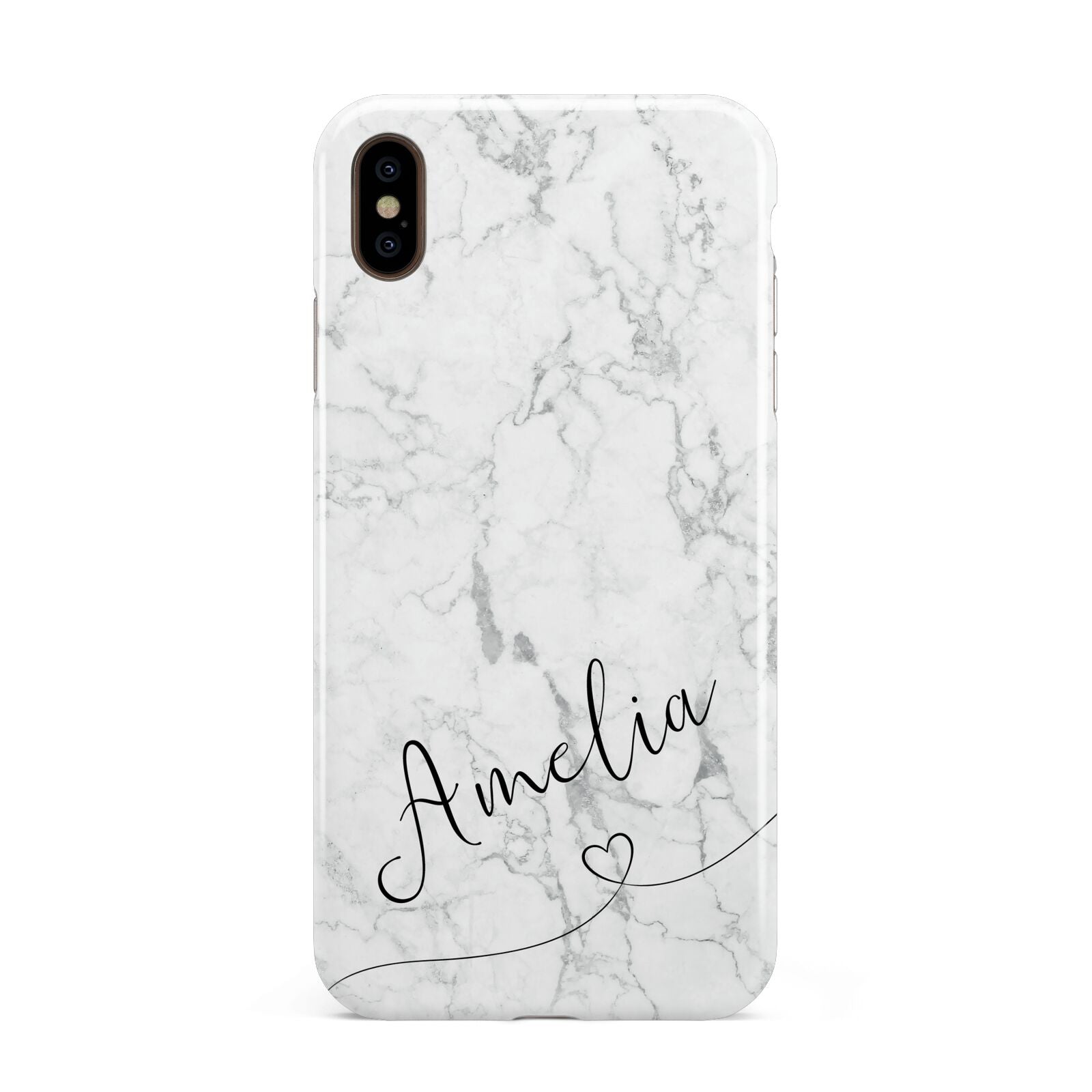 Marble with Custom Name Apple iPhone Xs Max 3D Tough Case