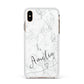 Marble with Custom Name Apple iPhone Xs Max Impact Case White Edge on Gold Phone