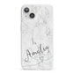 Marble with Custom Name iPhone 13 Clear Bumper Case
