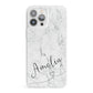 Marble with Custom Name iPhone 13 Pro Max Clear Bumper Case