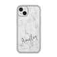 Marble with Custom Name iPhone 14 Plus Clear Tough Case Starlight