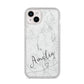 Marble with Custom Name iPhone 14 Plus Glitter Tough Case Starlight