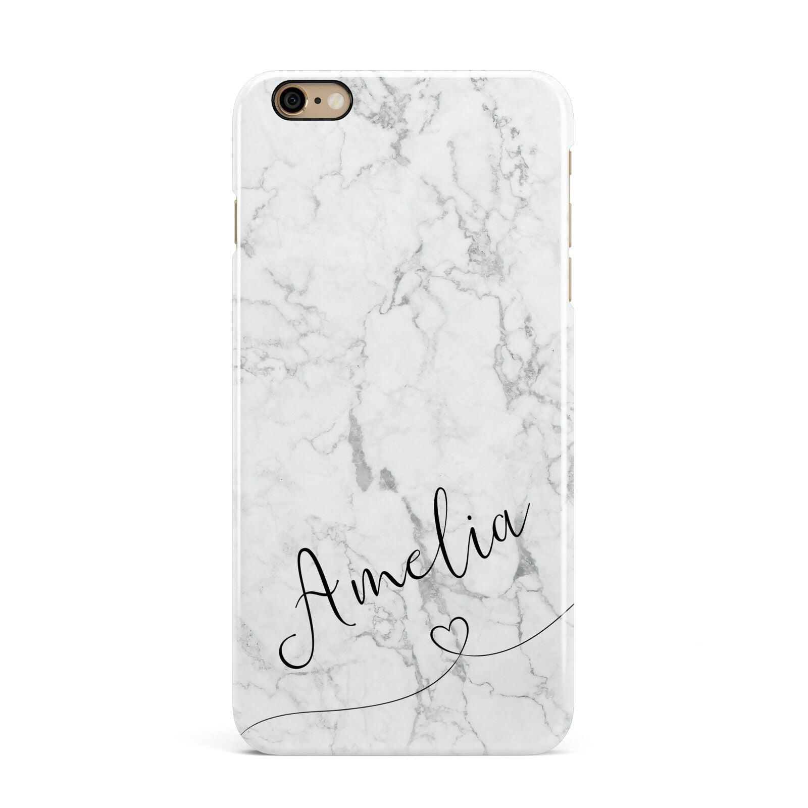 Marble with Custom Name iPhone 6 Plus 3D Snap Case on Gold Phone