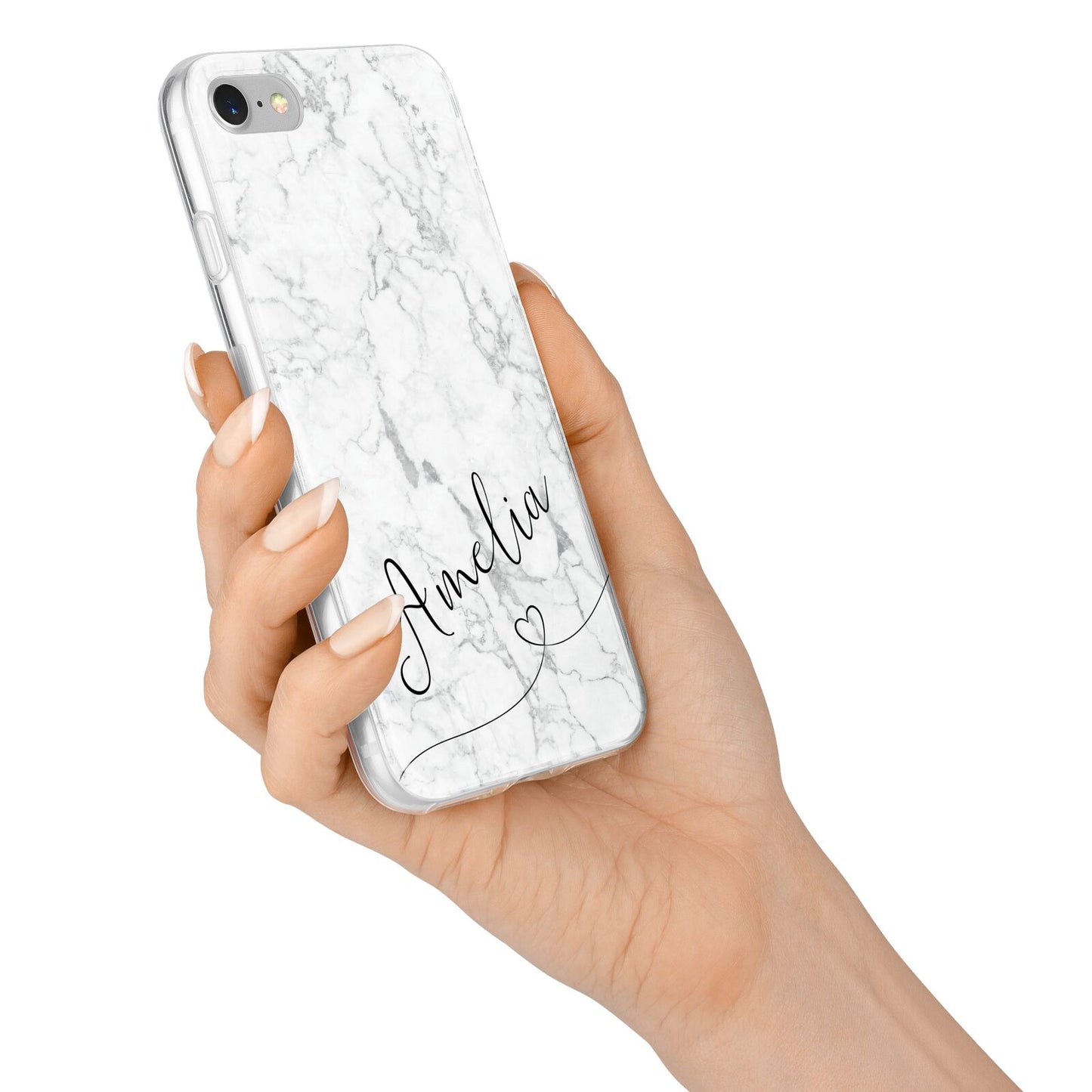 Marble with Custom Name iPhone 7 Bumper Case on Silver iPhone Alternative Image