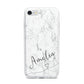 Marble with Custom Name iPhone 7 Bumper Case on Silver iPhone