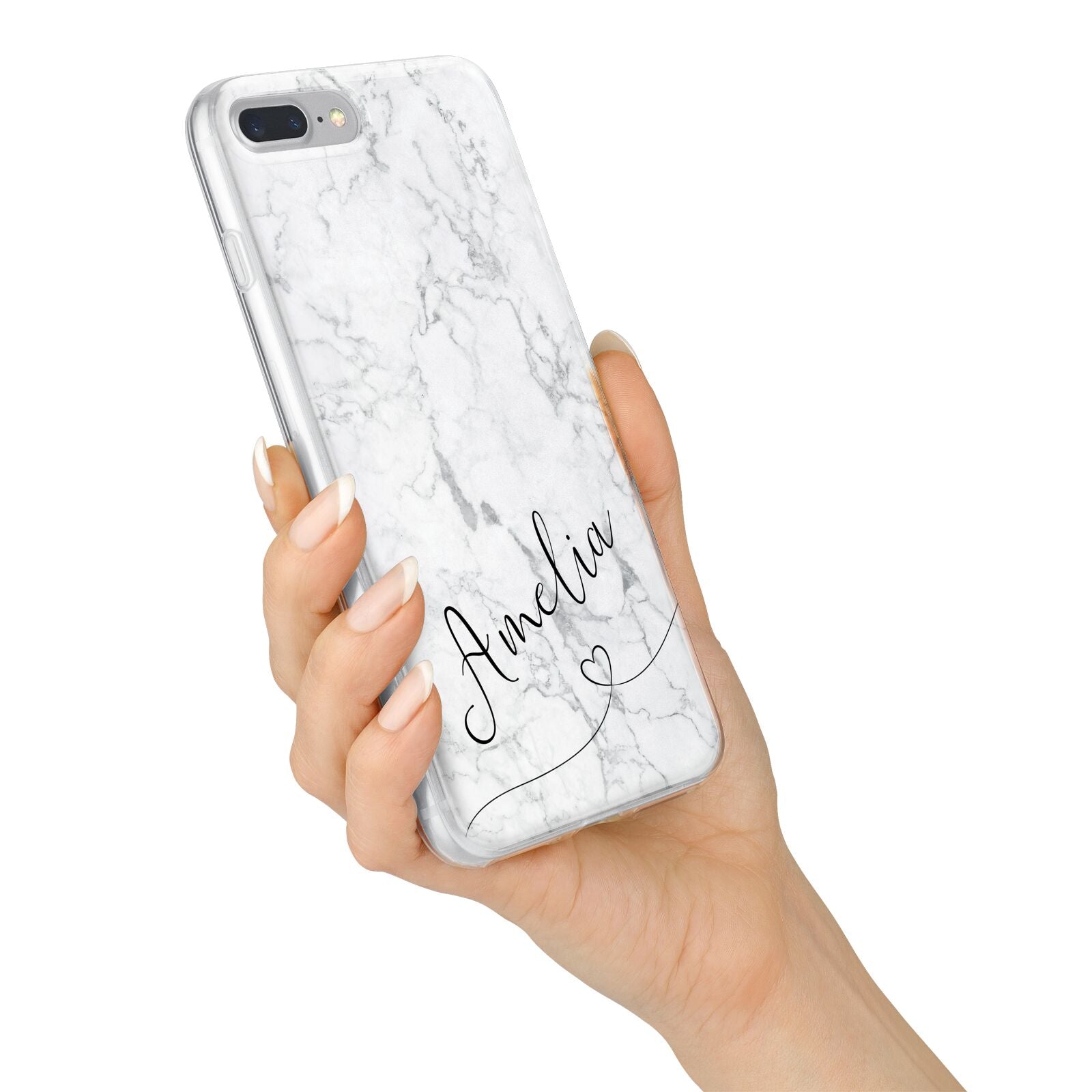 Marble with Custom Name iPhone 7 Plus Bumper Case on Silver iPhone Alternative Image
