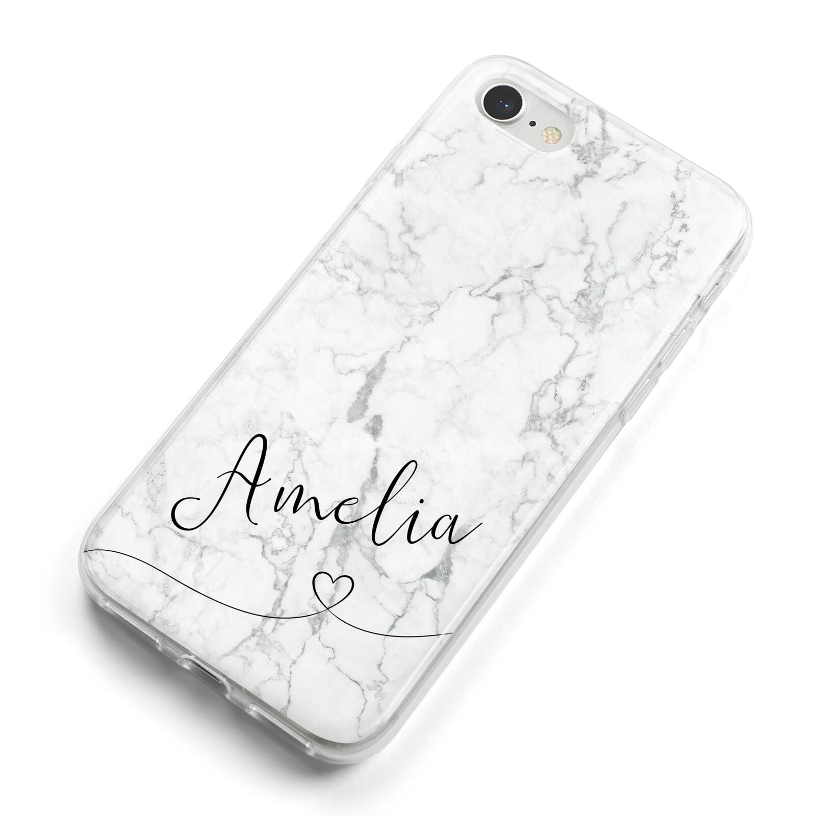 Marble with Custom Name iPhone 8 Bumper Case on Silver iPhone Alternative Image