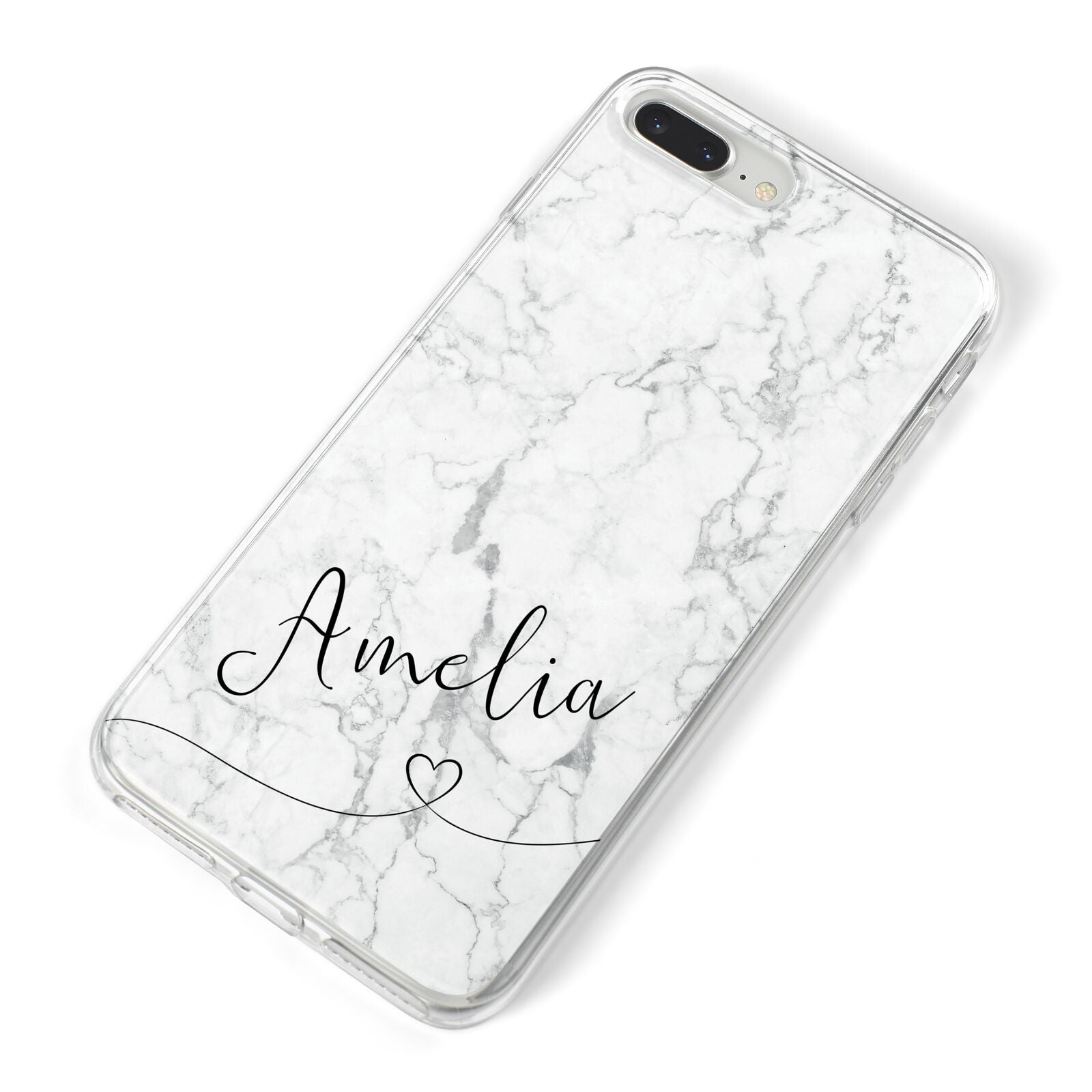 Marble with Custom Name iPhone 8 Plus Bumper Case on Silver iPhone Alternative Image