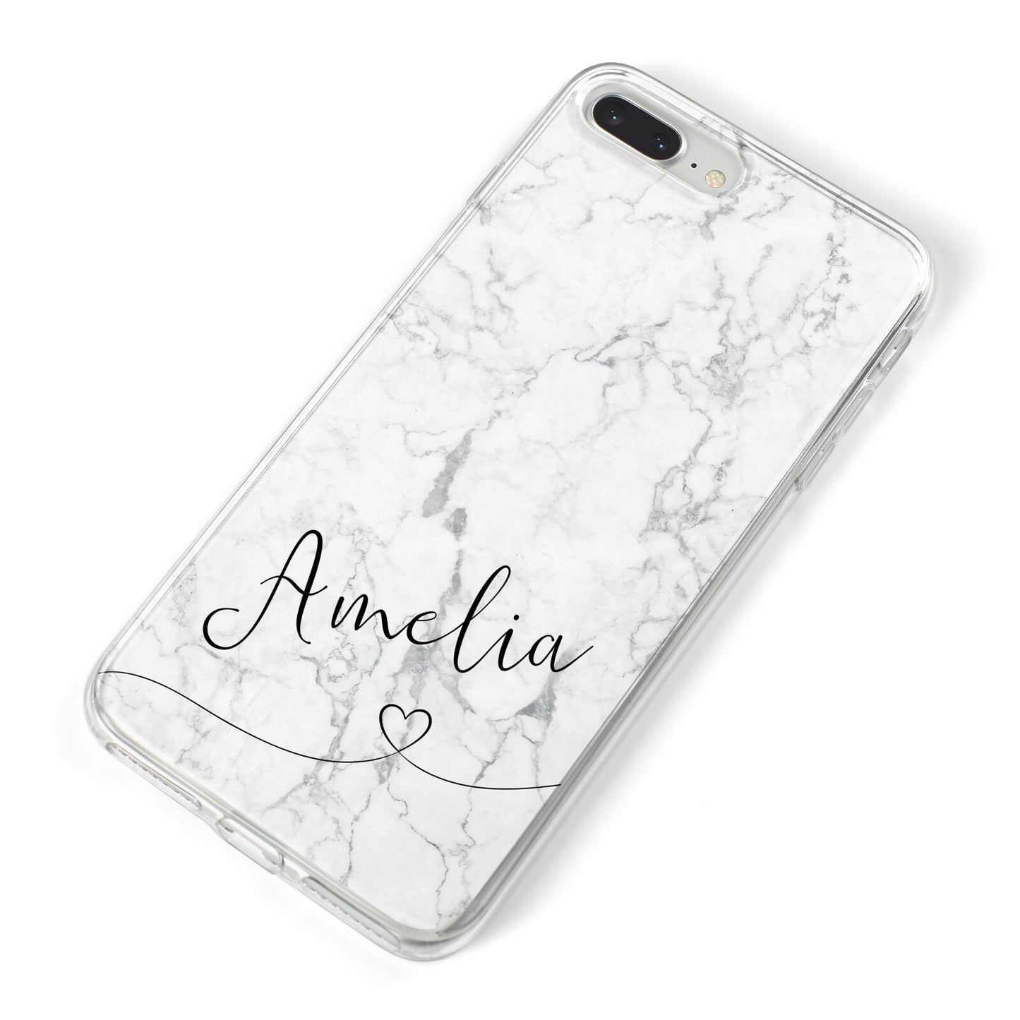 Marble with Custom Name iPhone 8 Plus Bumper Case on Silver iPhone Alternative Image
