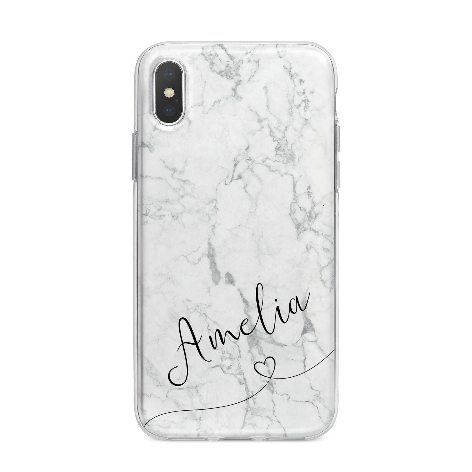 Marble with Custom Name iPhone X Bumper Case on Silver iPhone Alternative Image 1