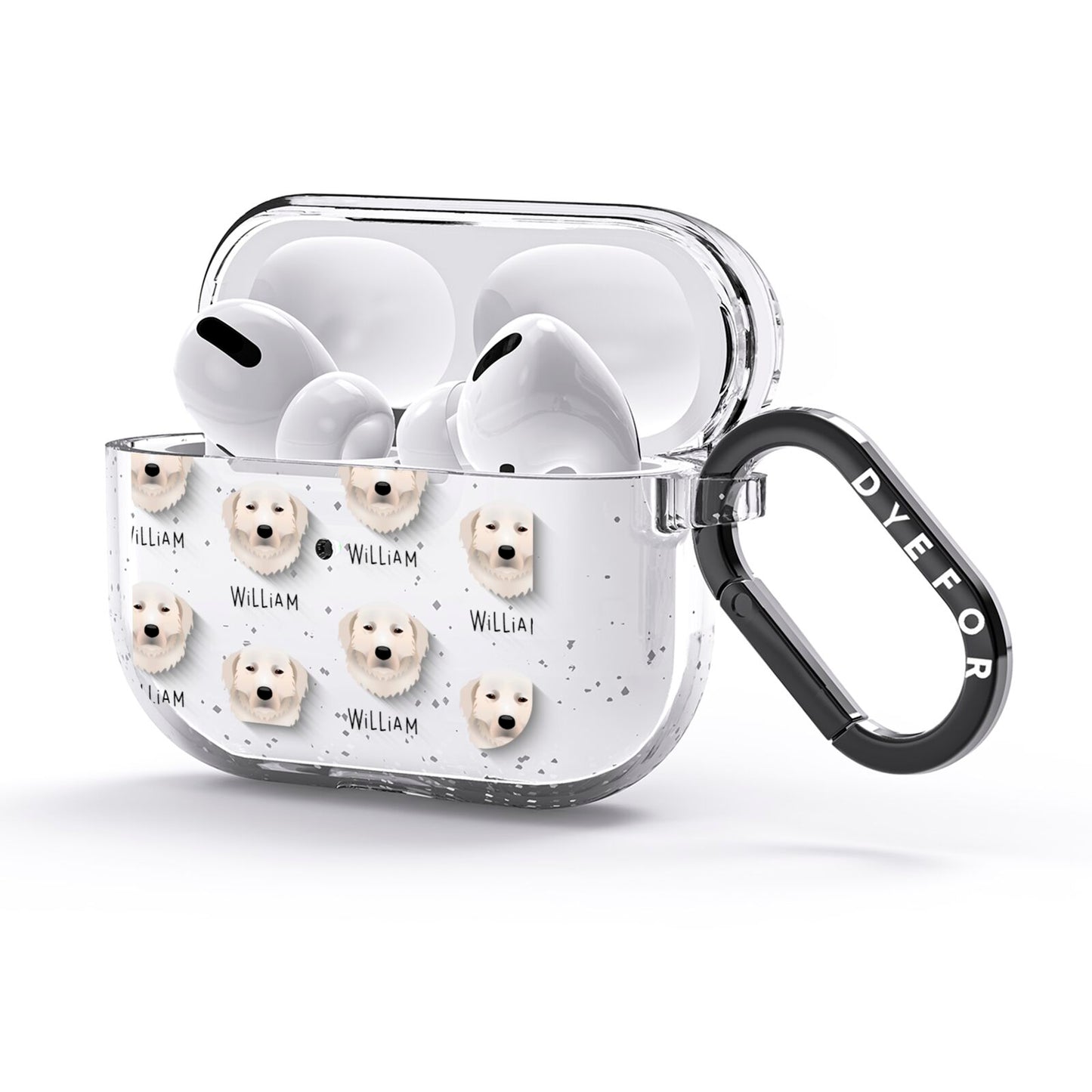 Maremma Sheepdog Icon with Name AirPods Glitter Case 3rd Gen Side Image