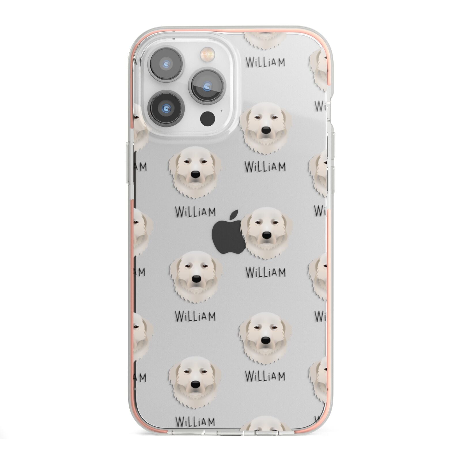 Maremma Sheepdog Icon with Name iPhone 13 Pro Max TPU Impact Case with Pink Edges