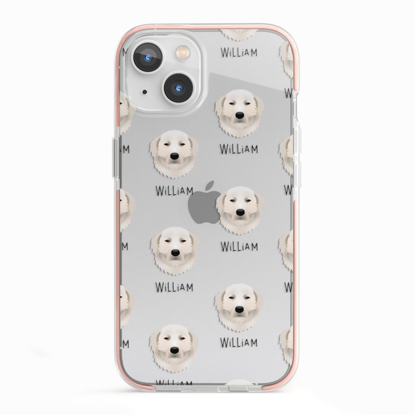 Maremma Sheepdog Icon with Name iPhone 13 TPU Impact Case with Pink Edges