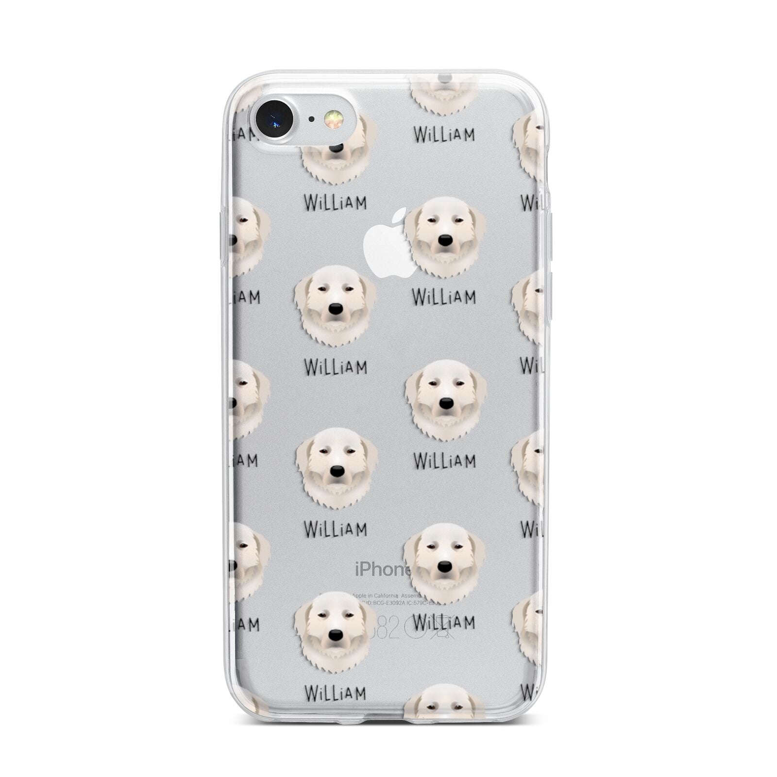 Maremma Sheepdog Icon with Name iPhone 7 Bumper Case on Silver iPhone