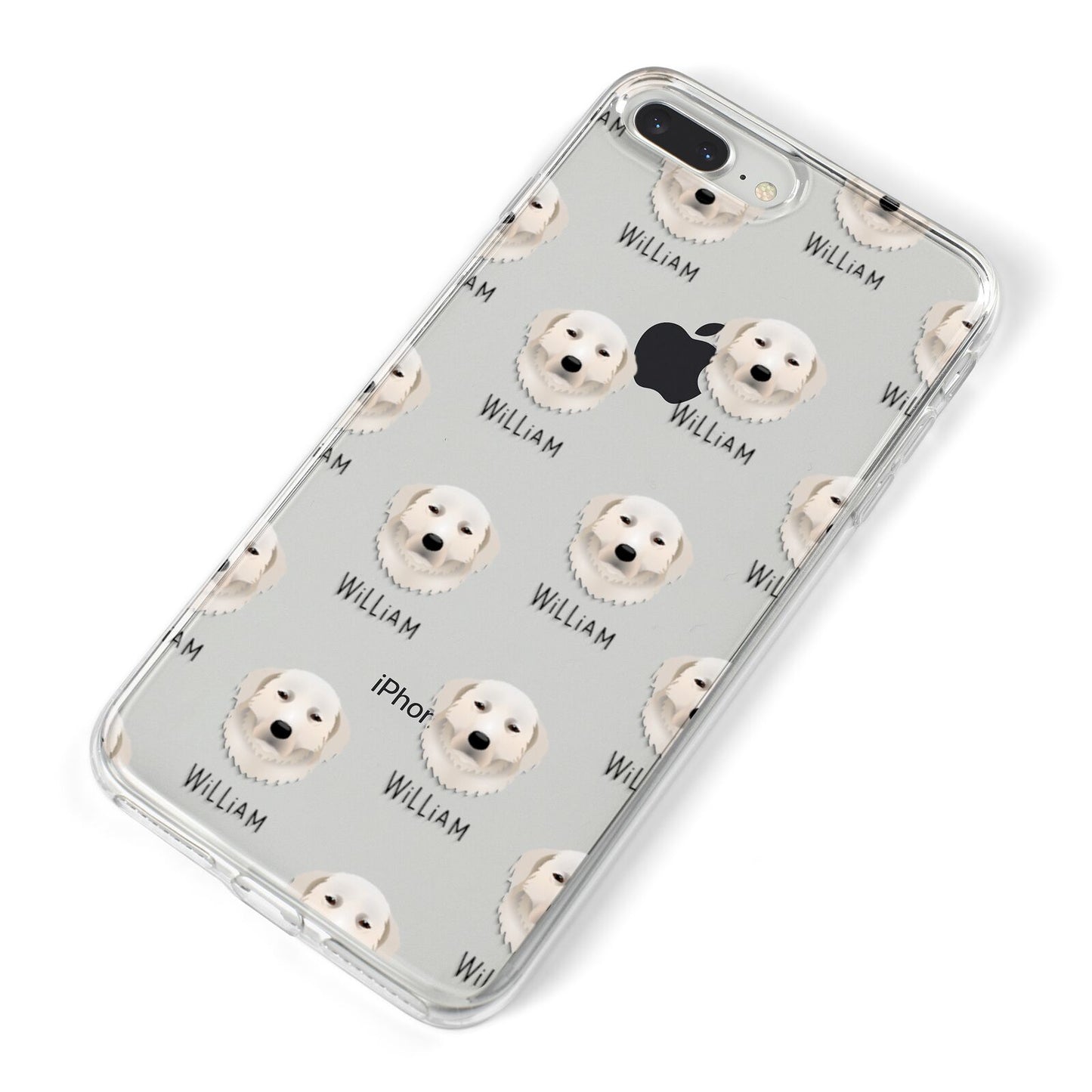 Maremma Sheepdog Icon with Name iPhone 8 Plus Bumper Case on Silver iPhone Alternative Image
