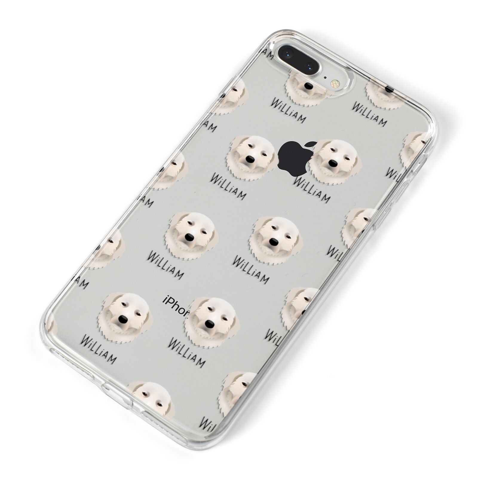Maremma Sheepdog Icon with Name iPhone 8 Plus Bumper Case on Silver iPhone Alternative Image