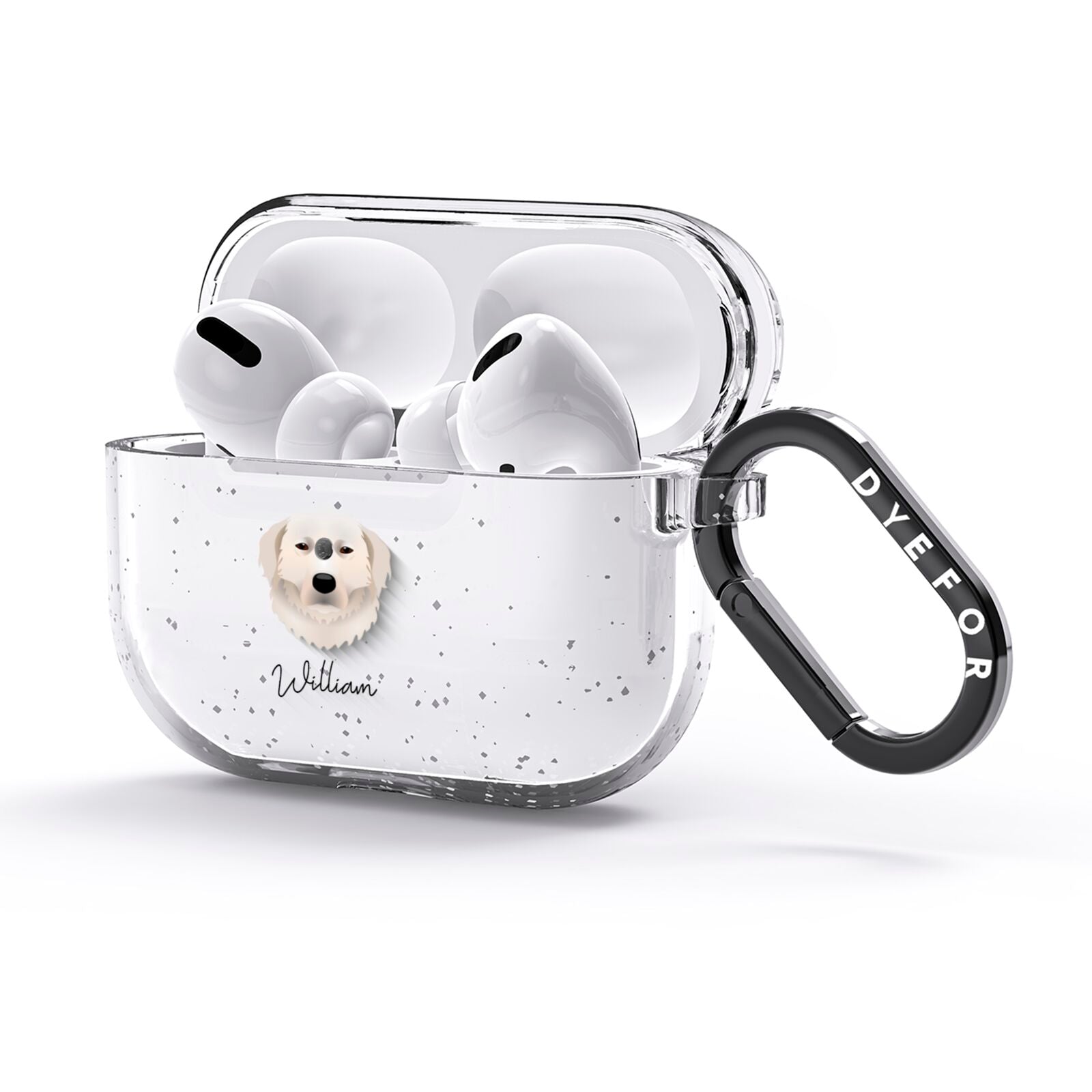 Maremma Sheepdog Personalised AirPods Glitter Case 3rd Gen Side Image