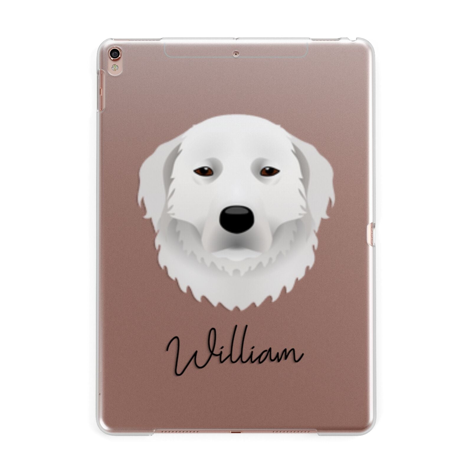 Maremma Sheepdog Personalised Apple iPad Rose Gold Case