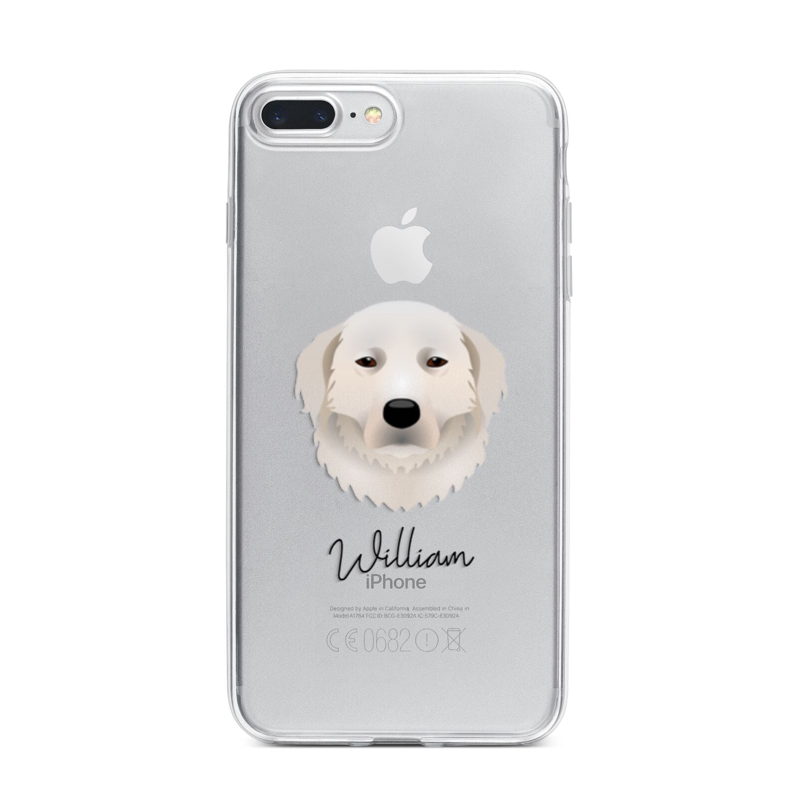 Maremma Sheepdog Personalised iPhone 7 Plus Bumper Case on Silver iPhone