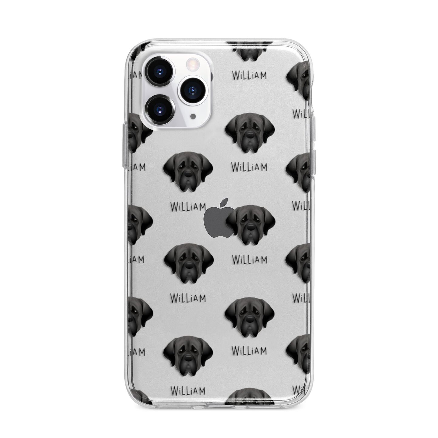 Mastiff Icon with Name Apple iPhone 11 Pro Max in Silver with Bumper Case