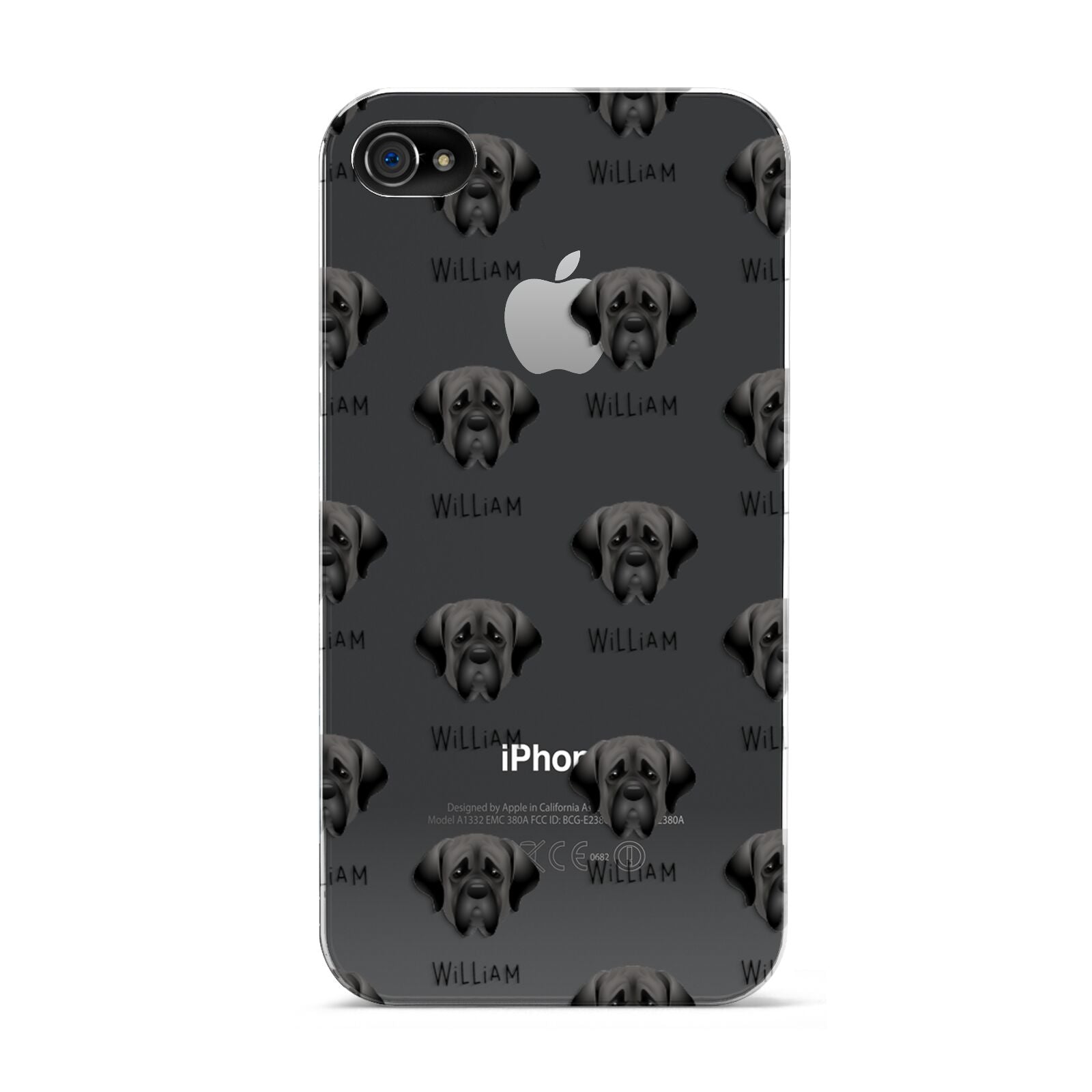 Mastiff Icon with Name Apple iPhone 4s Case