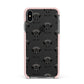 Mastiff Icon with Name Apple iPhone Xs Max Impact Case Pink Edge on Black Phone