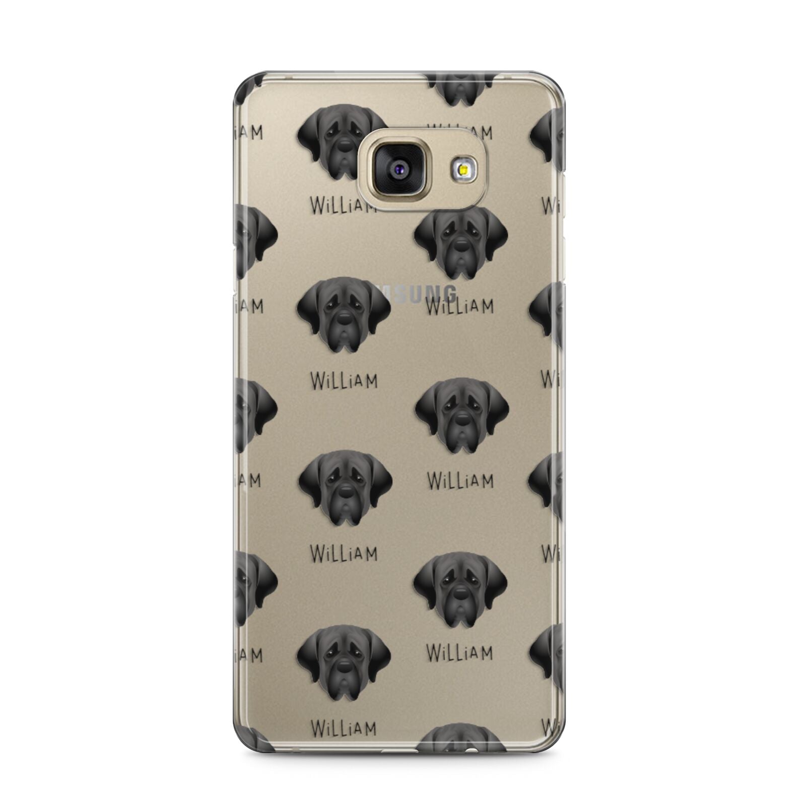 Mastiff Icon with Name Samsung Galaxy A5 2016 Case on gold phone