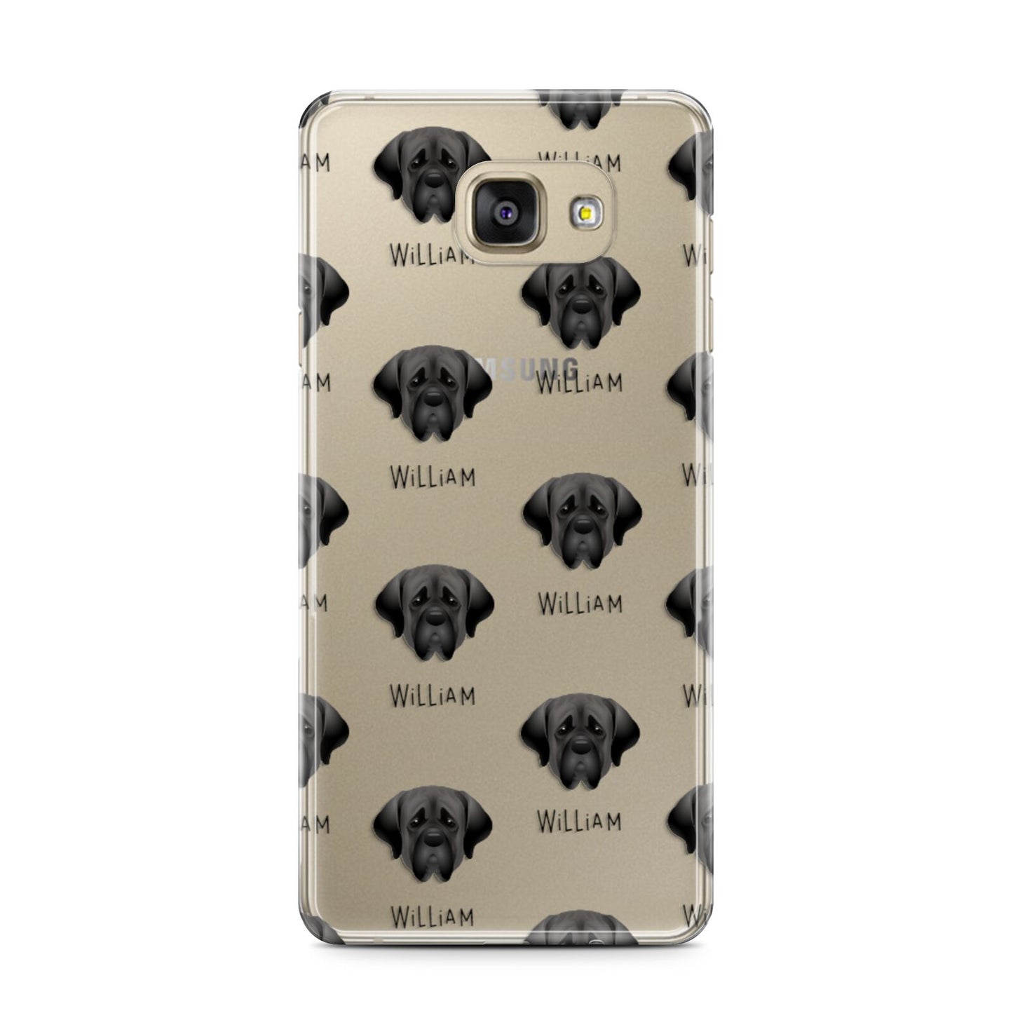 Mastiff Icon with Name Samsung Galaxy A7 2016 Case on gold phone
