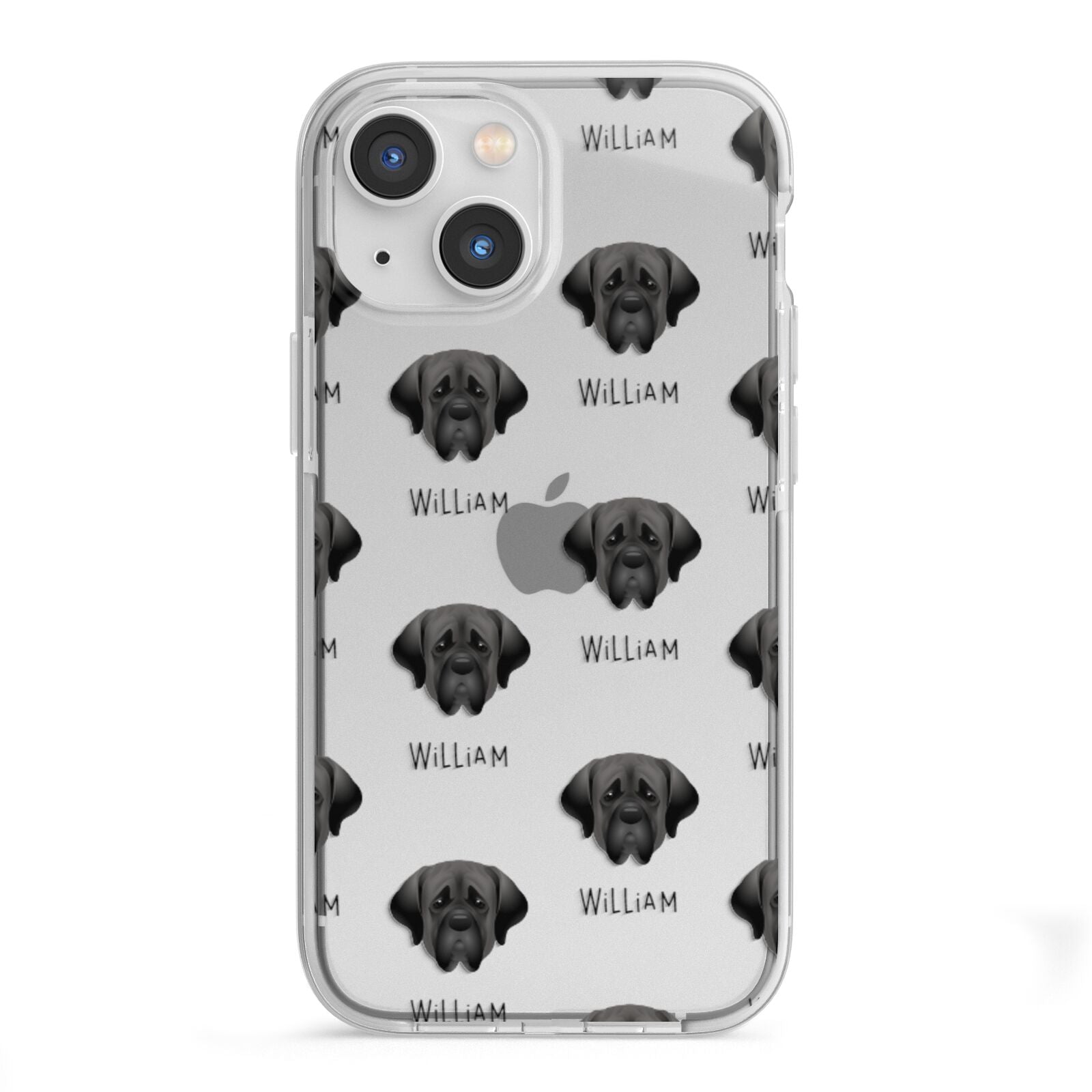 Mastiff Icon with Name iPhone 13 Mini TPU Impact Case with White Edges