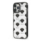 Mastiff Icon with Name iPhone 13 Pro Max Black Impact Case Side Angle on Silver phone