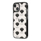 Mastiff Icon with Name iPhone 14 Black Impact Case Side Angle on Silver phone