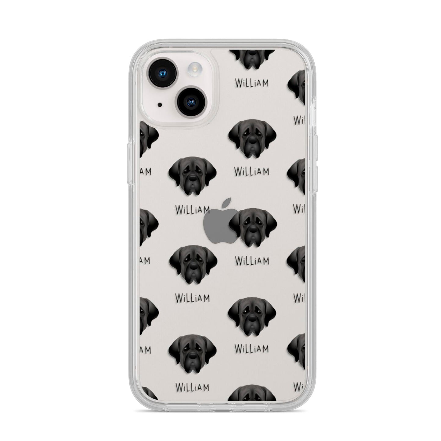 Mastiff Icon with Name iPhone 14 Plus Clear Tough Case Starlight