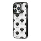 Mastiff Icon with Name iPhone 14 Pro Black Impact Case Side Angle on Silver phone