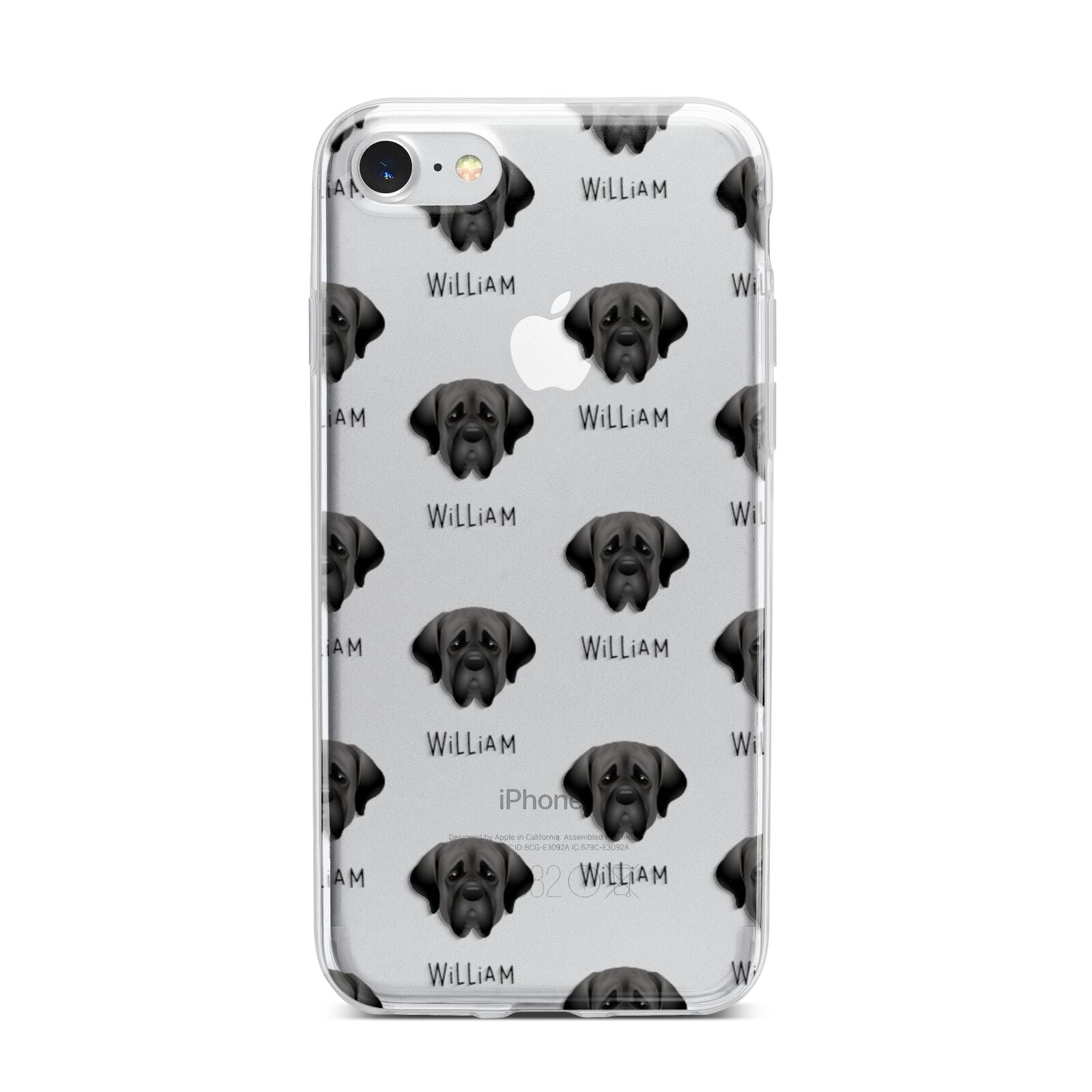 Mastiff Icon with Name iPhone 7 Bumper Case on Silver iPhone