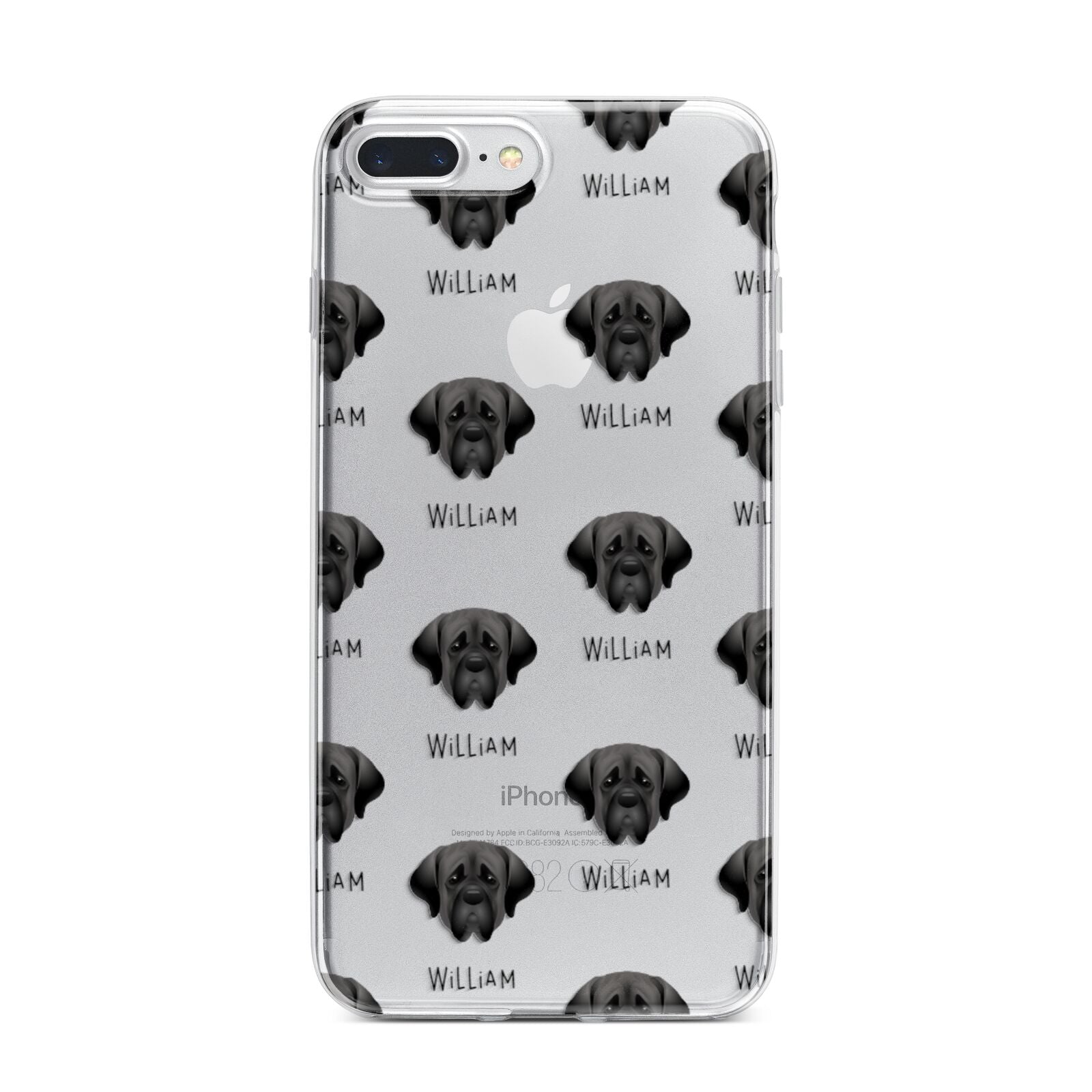 Mastiff Icon with Name iPhone 7 Plus Bumper Case on Silver iPhone