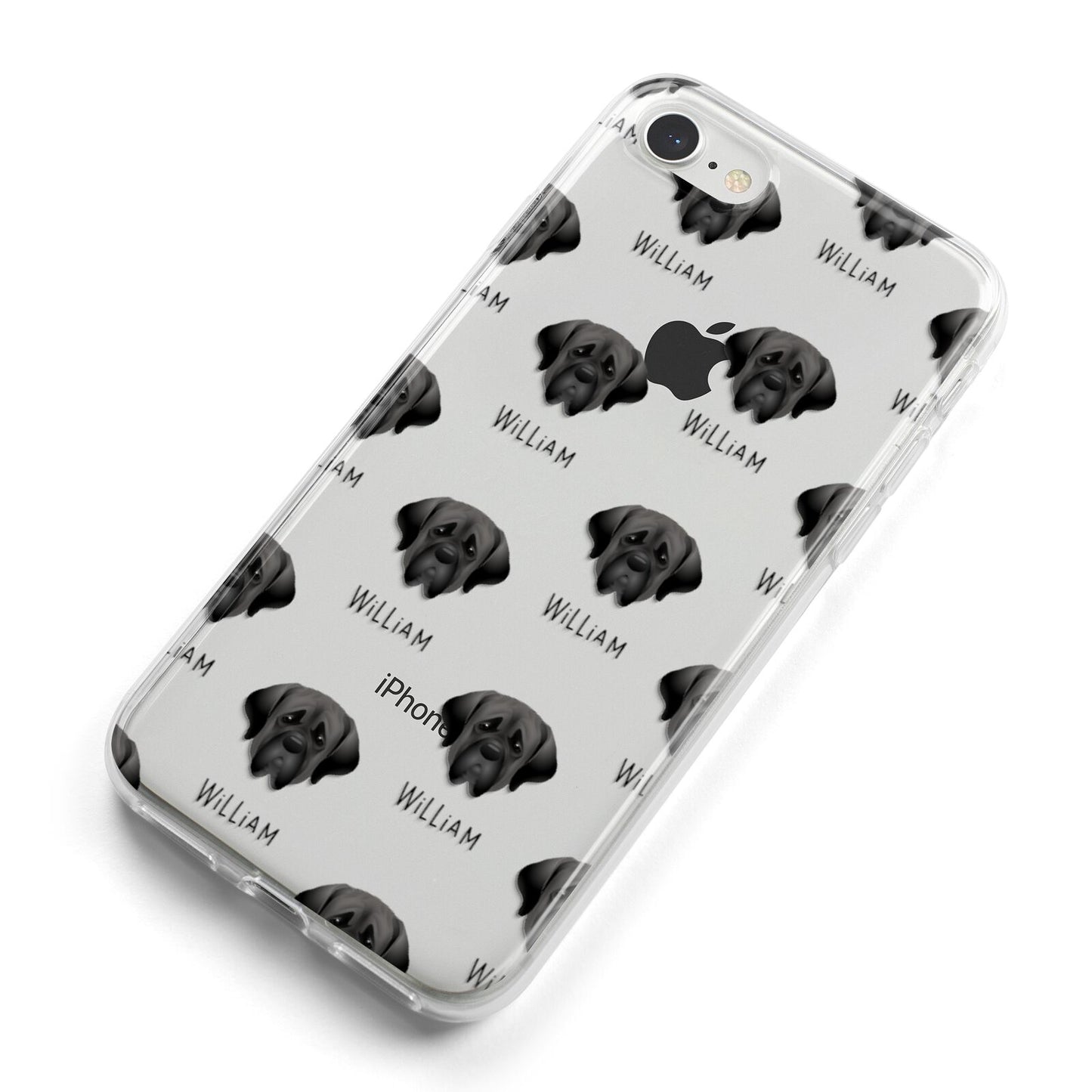 Mastiff Icon with Name iPhone 8 Bumper Case on Silver iPhone Alternative Image