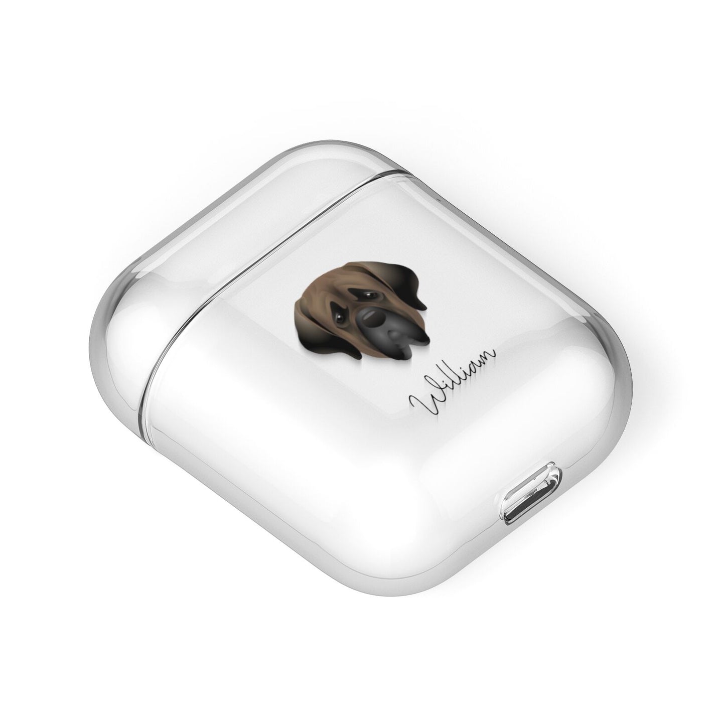 Mastiff Personalised AirPods Case Laid Flat